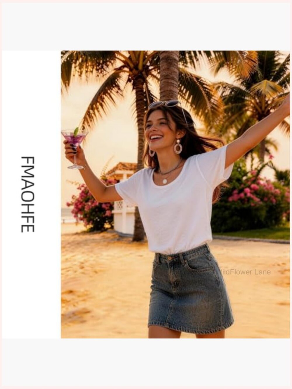Washable Silky Acetate Tee Short Sleeve Scoop Neck Relaxed Fit UPF 50 Summer Top - Picture 3 of 7